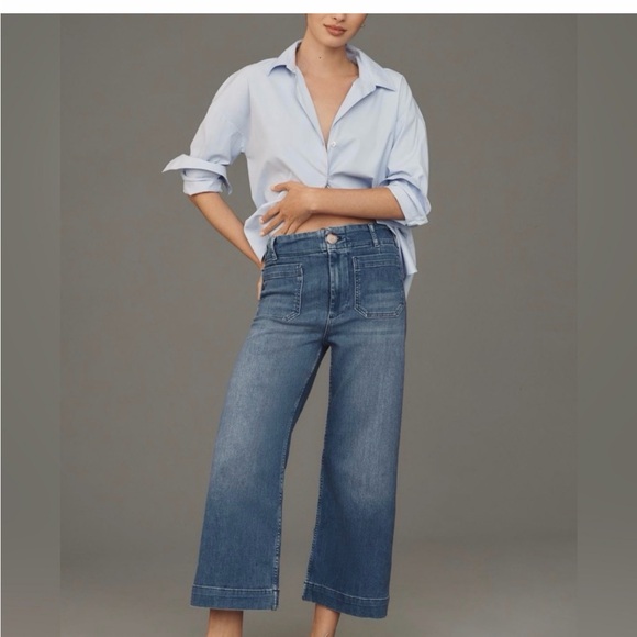 Maeve Denim - Anthropologie Maeve The Colette Crop High-Rise Wide-Leg Jeans 25
